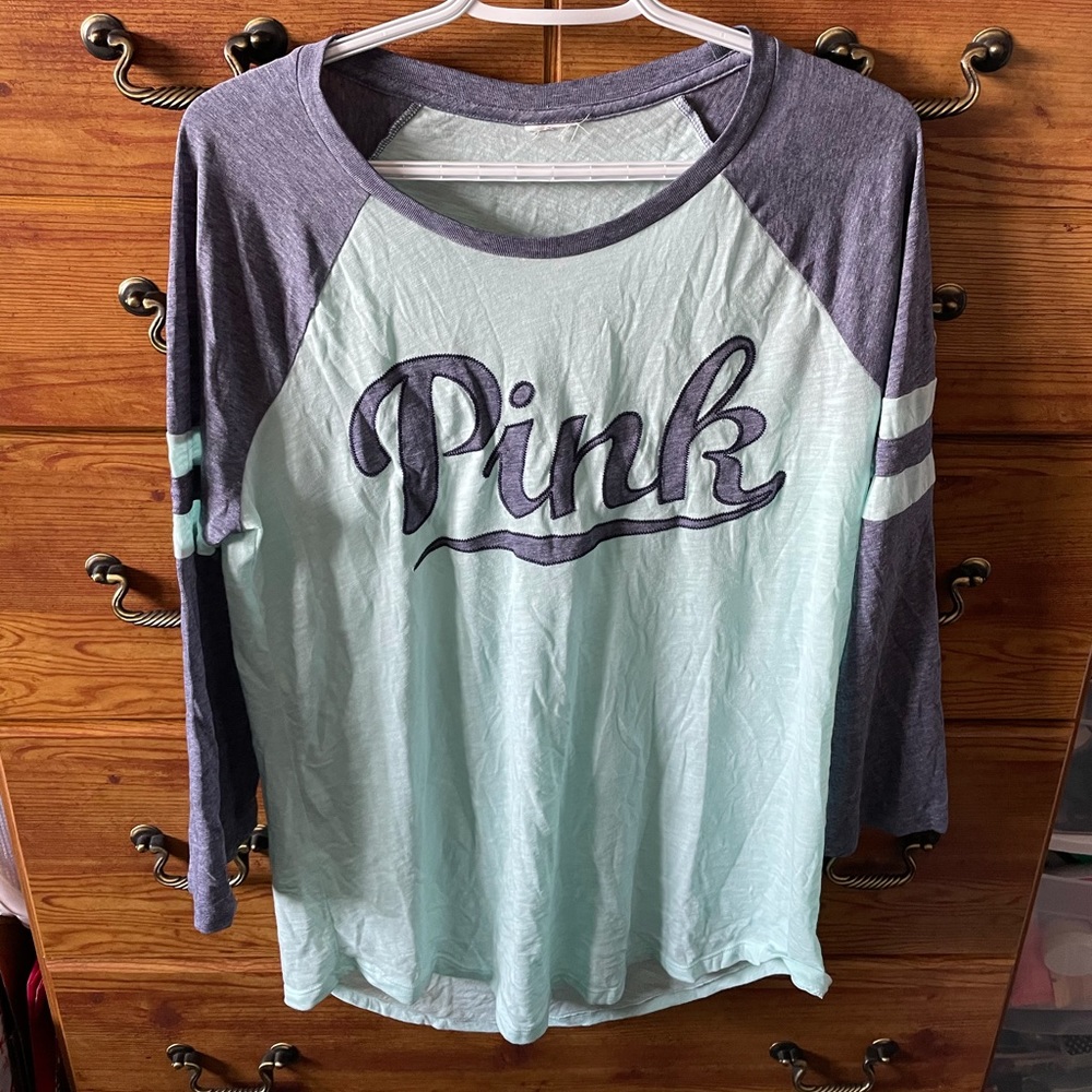 PINK Long Sleeve Blue and Green Longe Sleeve